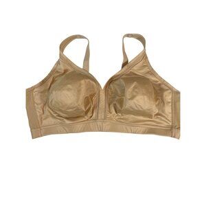 Cacique Beige Unlined No-Wire Bra Size 48DDD Nylon/Spandex Womens Intimates Full